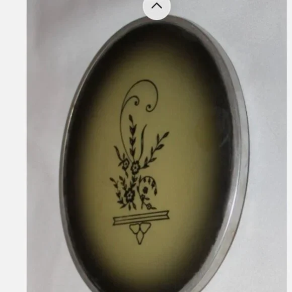 Vintage Hand Mirror Green Back 12.5 x 4.75 Inches Silver Tone Handle Art Deco - Picture 6 of 6